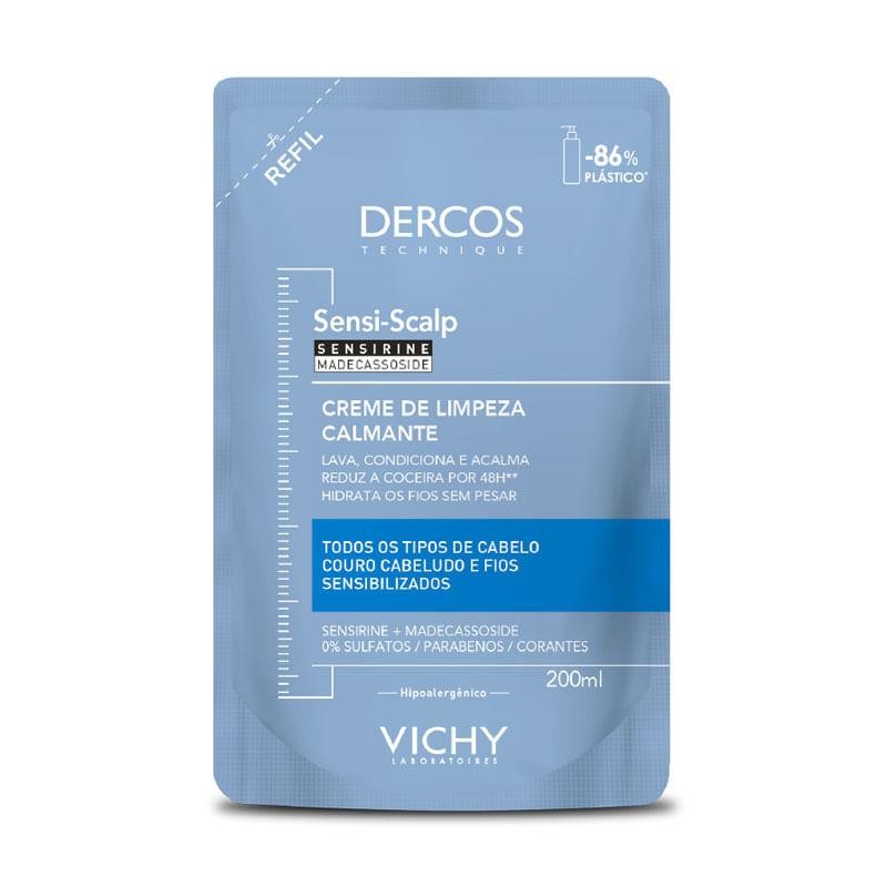 Refil Creme de Limpeza Calmante Vichy Dercos Sensi-Scalp 200ml - Beauty
