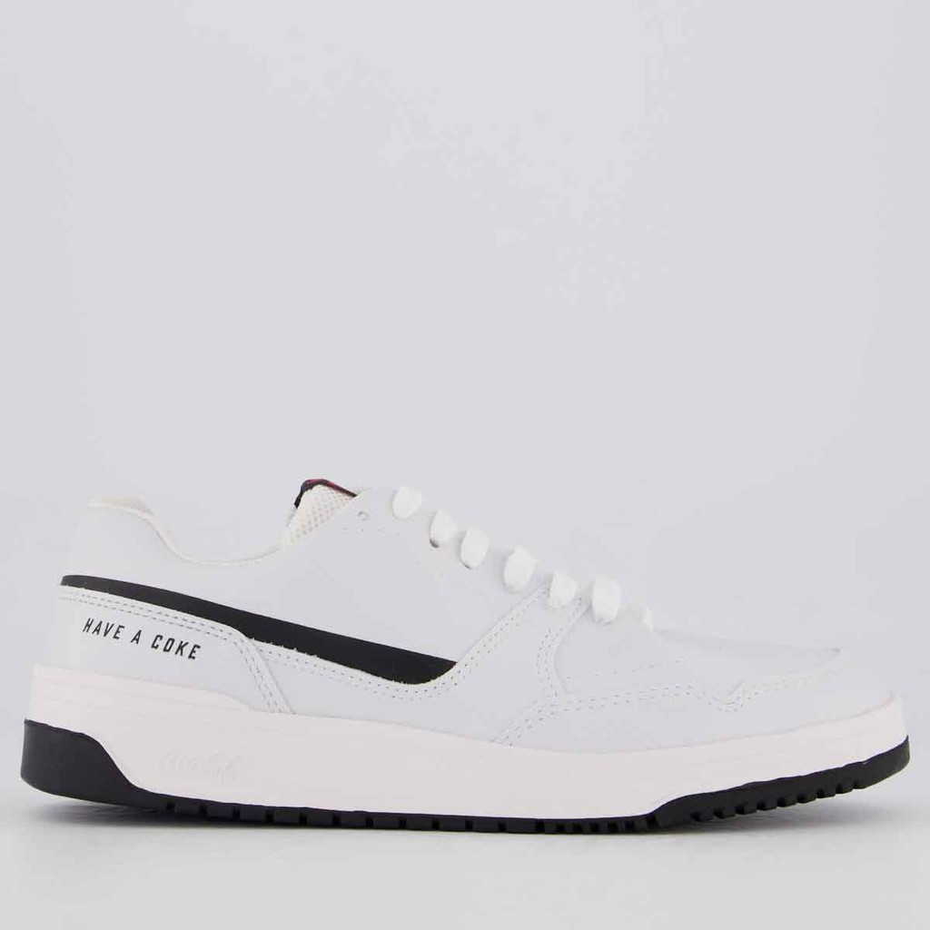 Tênis Coca Cola Banks Town Branco e Preto