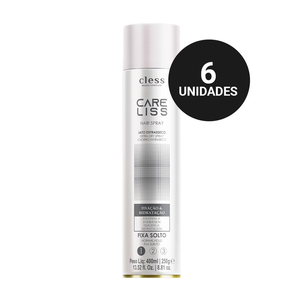 Kit Profissional Hair Spray Care Liss Normal Fixa Solto (6x400ml) em Oferta na Shopee