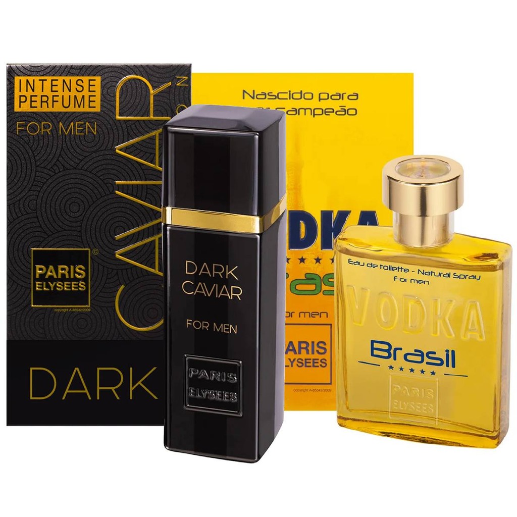 Kit Dark Caviar e Vodka Brasil Amarelo - Paris Elysees