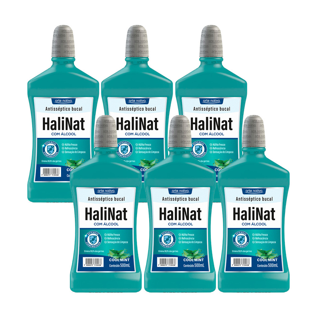 Kit 6 und Halinat Antisseptico Bucal Cool Mint 500 ml - Health