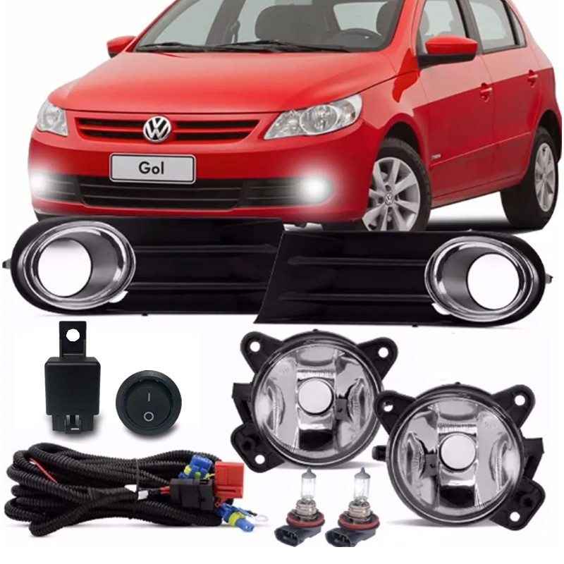 Kit Farol Milha Auxiliar Gol Voyage Saveiro G5 2009 2010 2011 2012 2013 Com Lampadas