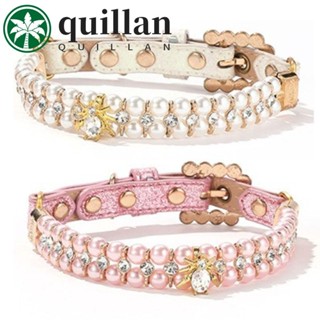 Colar De Gato QUILLAN , Coleiras De Pérola Ajustáveis De Cristal Brilhante Para Cães E Gatos , Alça De Pescoço De Strass em Oferta na Shopee