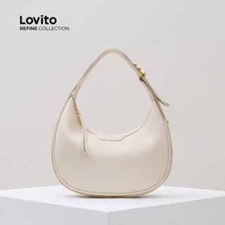 (Lovito Refine) Elegante Plain Morandi Color Bolsa de Ombro Pequena para Mulheres LFAR5003 em Oferta na Shopee