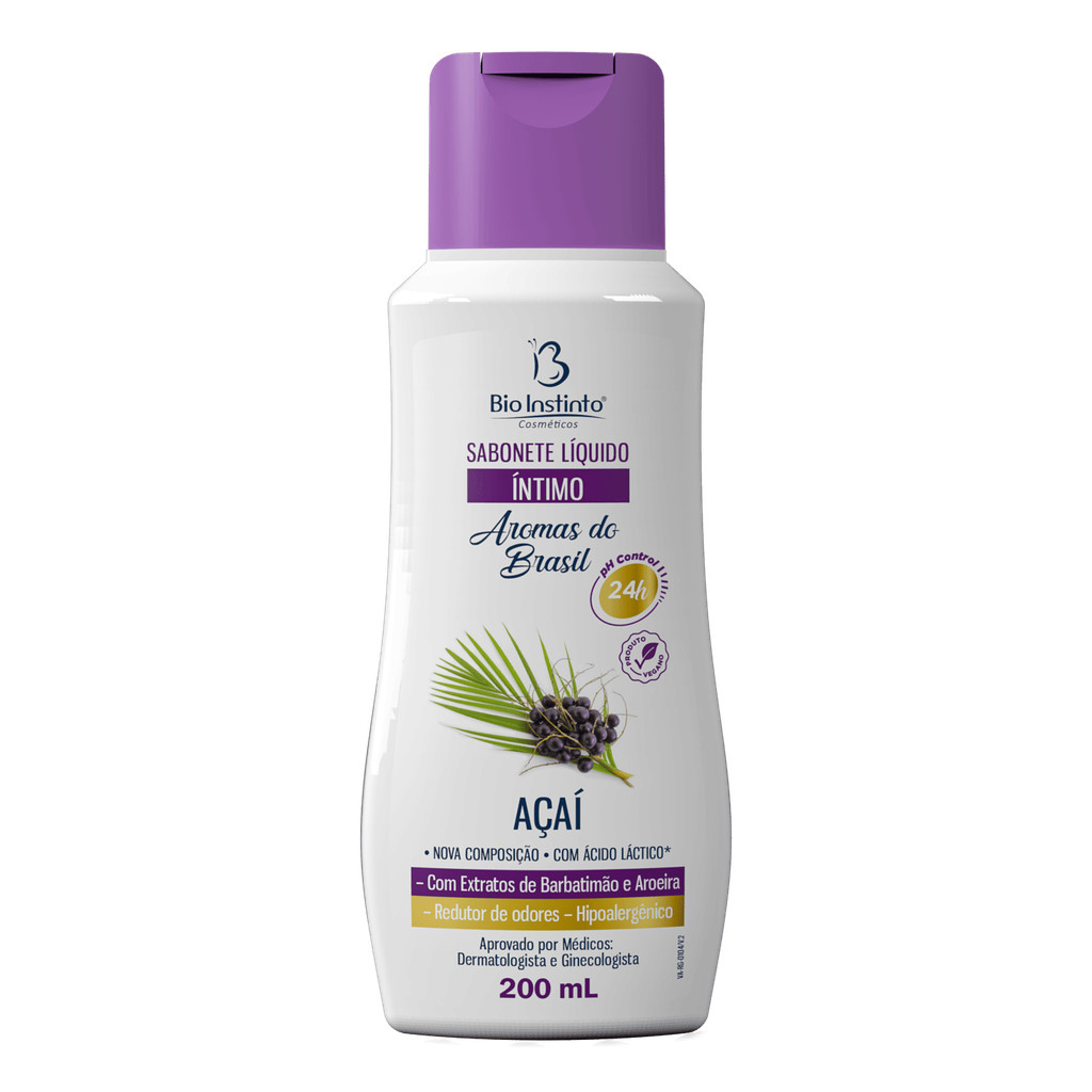 Sabonete Líquido Íntimo Açaí 200ml - Bio Instinto em Oferta na Shopee