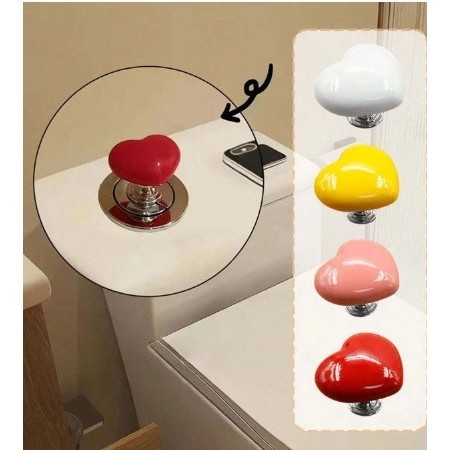 Botão coração Vaso Sanitário Puxador Armário Autocolante Levanta tampa tiktok