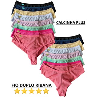 Kit 5 Calcinha Plus Size Fio Empina Bumbum Ribaninha Qualidade e Conforto Forro de Algodão em Oferta na Shopee