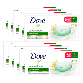 Kit Sabonete Em Barra Dove Erva-Doce E Camomila 90g 6 Sabonetes - Com 10 Unidades em Oferta na Shopee