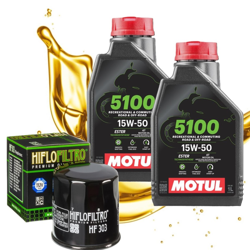 Troca de Óleo P/ Kawasaki Versys 650 / Vulcan 650 Motul 15w50 + Filtro Hiflo