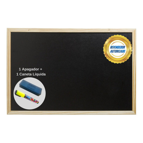 Lousa Quadro Negro 90X70 Cm Giz Caneta Liquida Apagador Estudar Aprender Ler Escrever Escola em Oferta na Shopee
