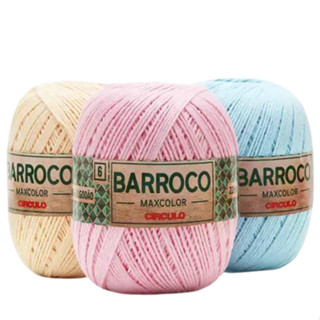 Barbante Barroco Maxcolor Círculo Nº6 200g 226m | 100% Algodão | Ideal p/ Crochê e Tricô | Cores Lisas em Oferta na Shopee