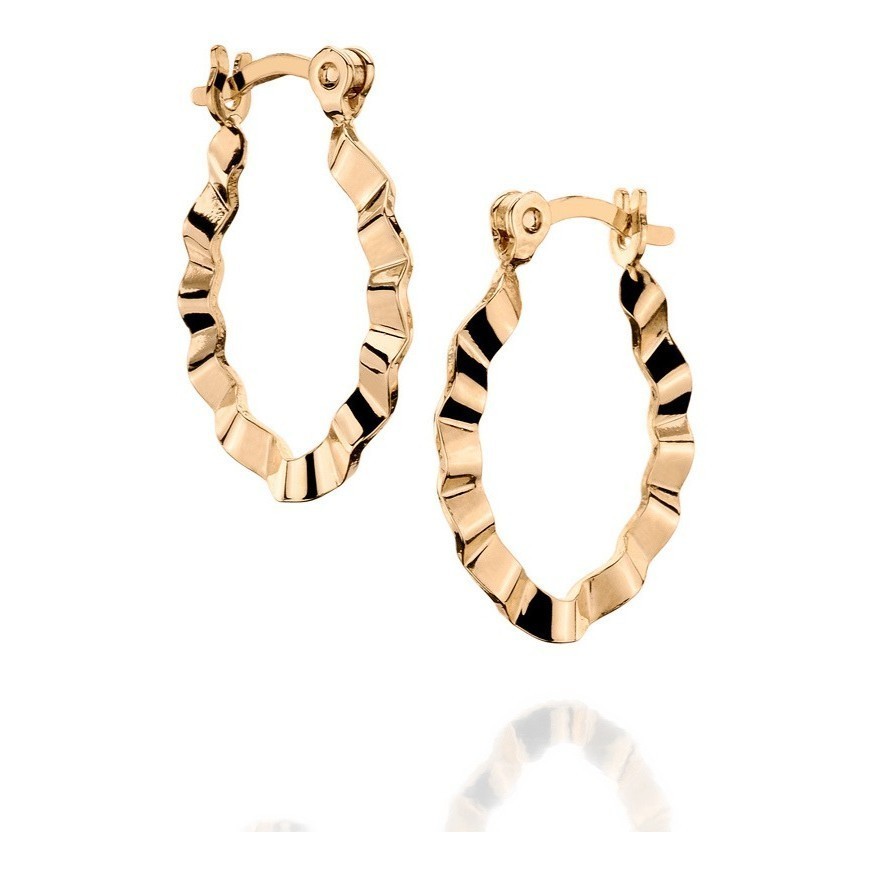 Brinco Argola Oval Ondulado Rommanel 523520 em Oferta na Shopee