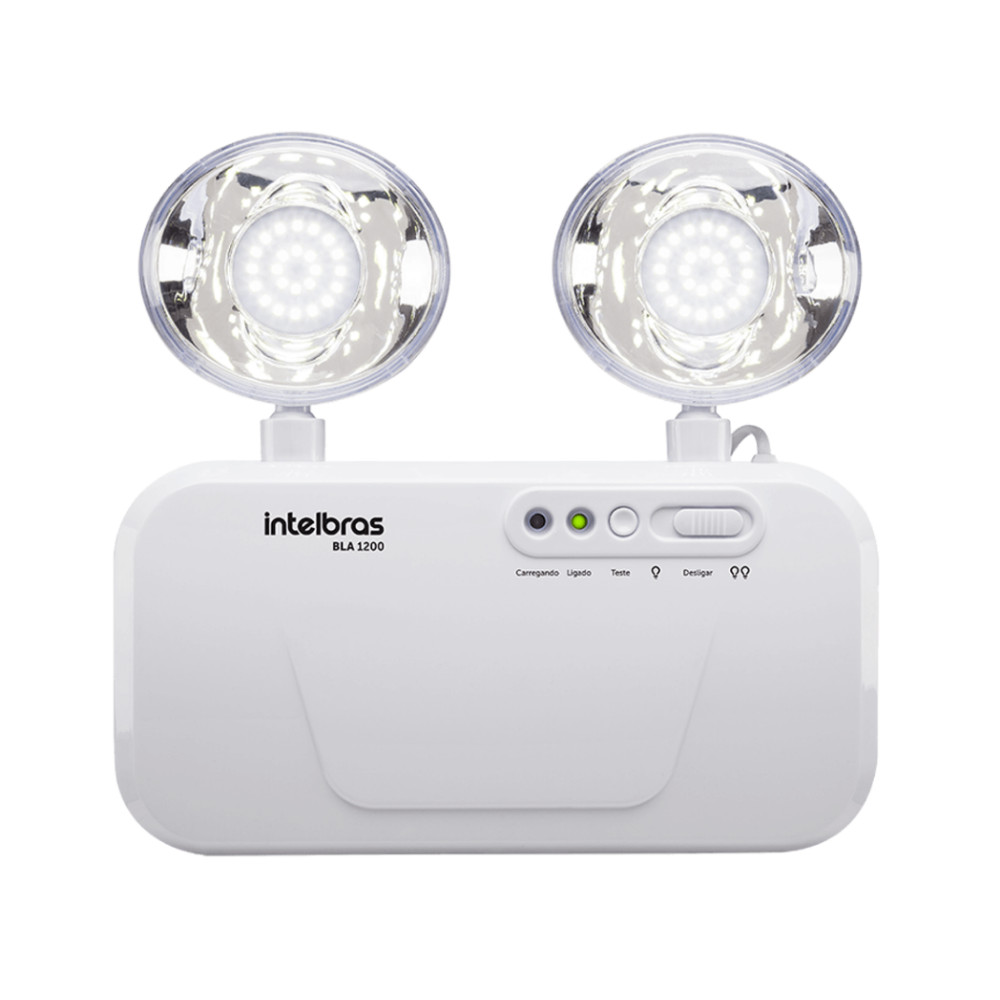 Luminária De Emergência Bloco Iluminação BLA 1200 Lumens Autônomo Intelbras LED Luz Emergencial Branco Frio Bivolt 120º