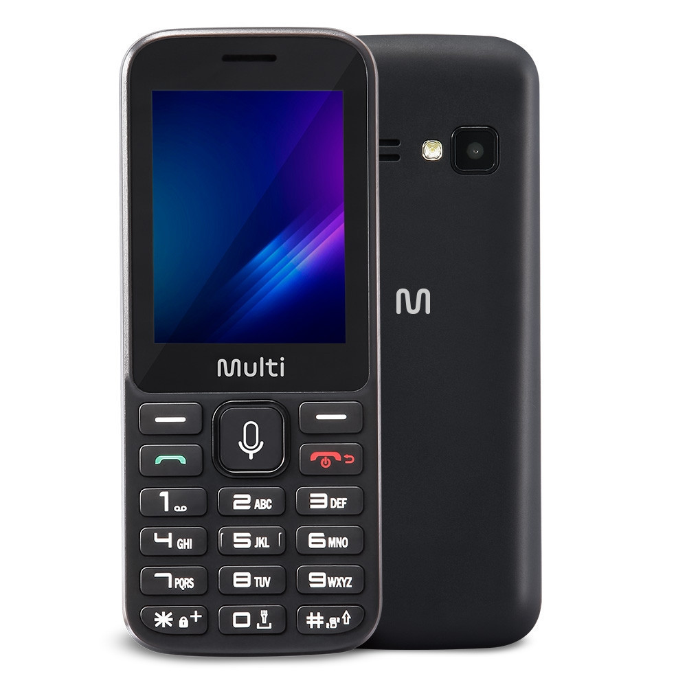 Celular Multi ZAPP II 2,4 Pol, Conexão 3G 512MB, Preto, KaiOS, Facebook, Whatsapp - P9161