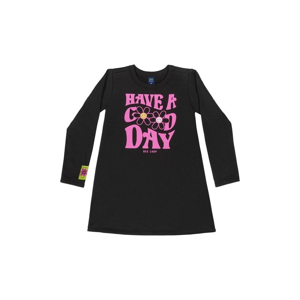 Vestido de Manga Longa Infantil Bee Loop