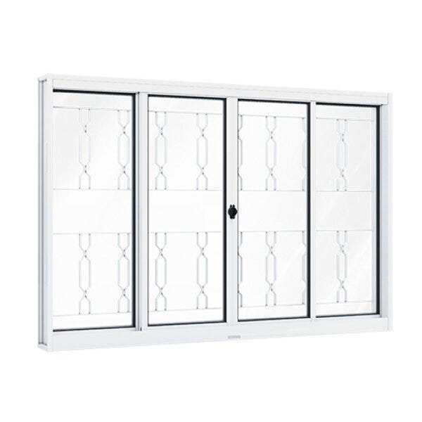 Janela de Aço de Correr 100x150cm 4 Folhas com Grade Mosaico e Vidro Liso Riobraso em Oferta na Shopee