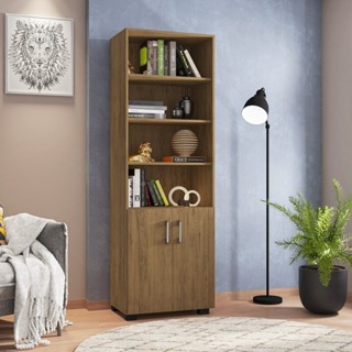 Armário para Escritório Livreiro 2 Portas 5 Prateleiras Móveis Leão Freijó em Oferta na Shopee