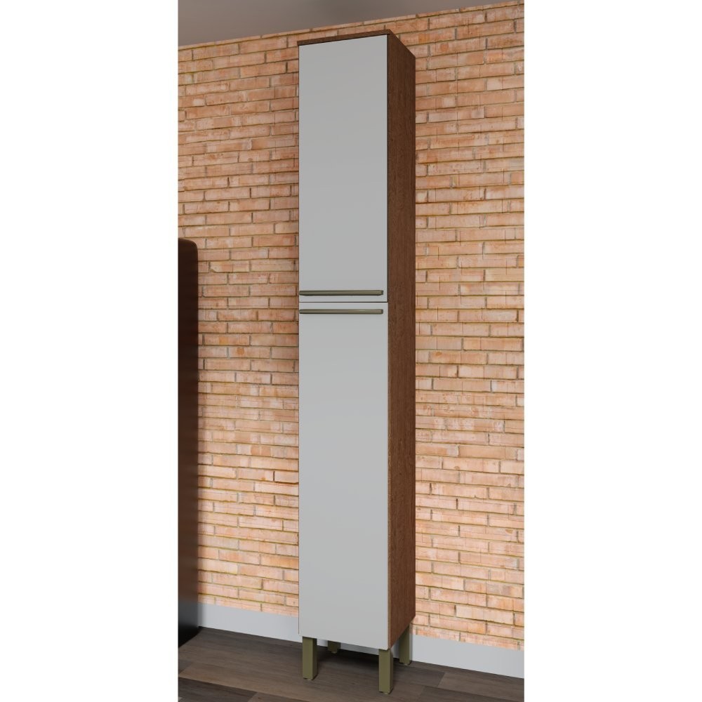 Paneleiro Simples com 2 Portas 100% MDF Itália Espresso Móveis Castanho/Branco