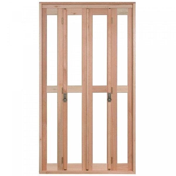 Porta de Madeira Balcão Pantográfica 213x120cm com Batente de 9,4cm EWK 486 Rondosul Dupla - Home & Living