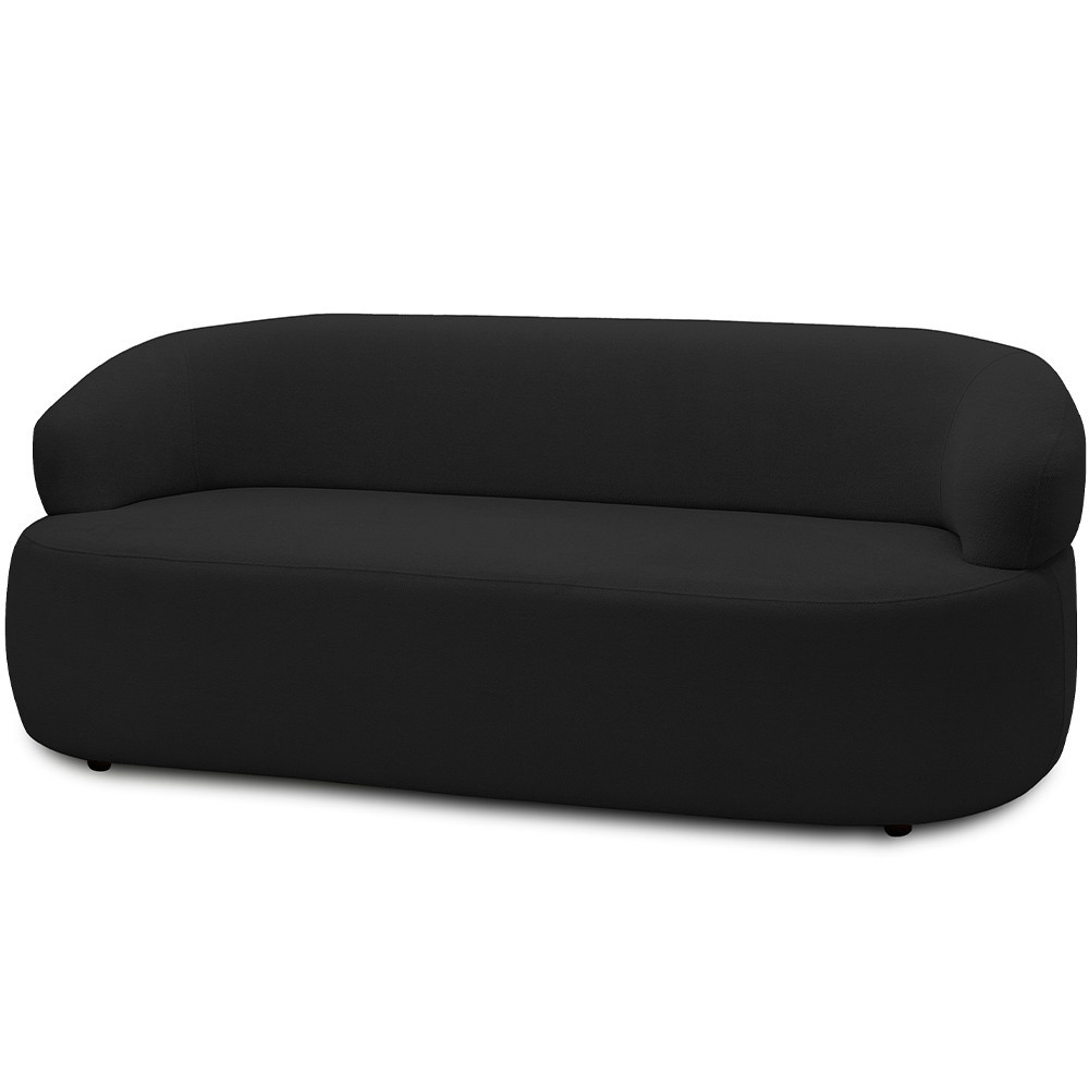 Sofá 3 Lugares Orgânico Sala de Estar Living 170cm Carmen F04 Veludo Preto - Lyam - Home & Living