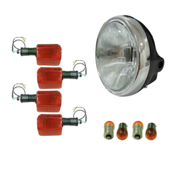 Farol Vidro Aro Cromado 4 Pisca Lâmpadas Honda Cbx 200 Strada 1993 1994 1995 1996 1997 1998 1999 2000 2001 2002 2003