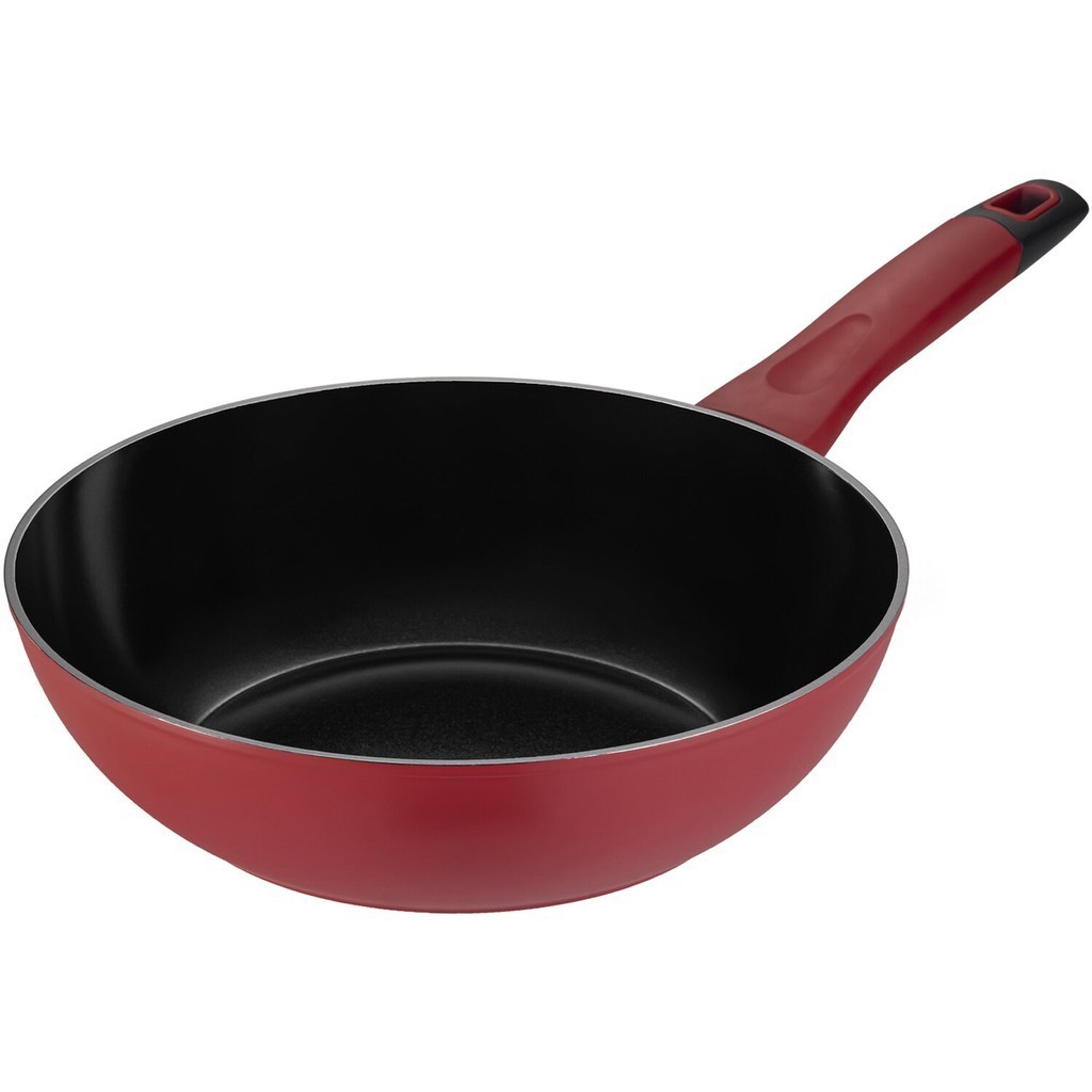 Panela Wok Oxford Alumínio Forjado Everyday 28cm Vermelho