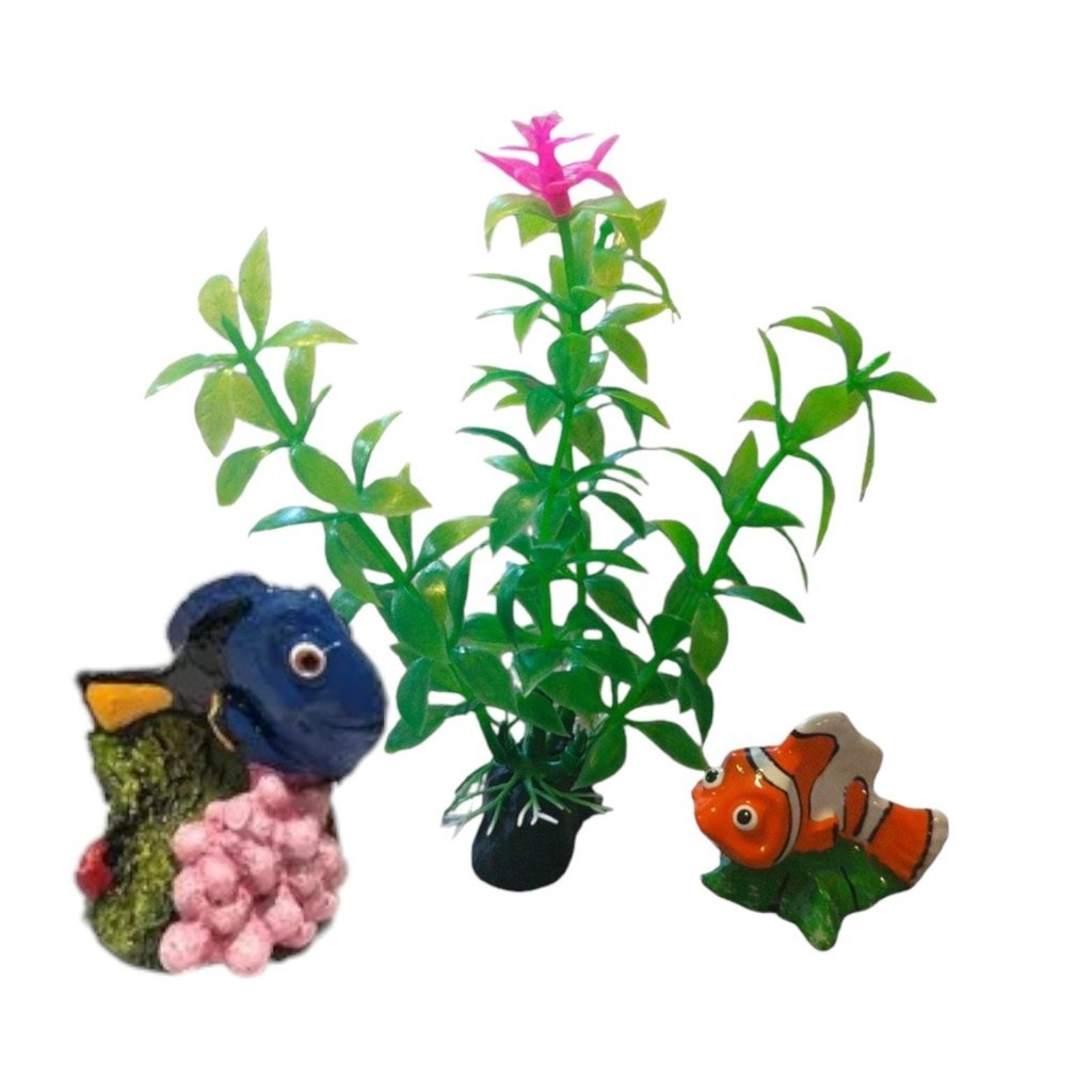 Enfeite Aquário Nemo E Dory - Procurando Nemo + Plantinha