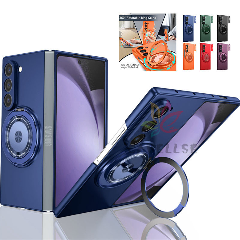 Luxo Fino Suporte Magnético Caso De Telefone Samsung Galaxy Z Fold 7 5 6 4 3 360