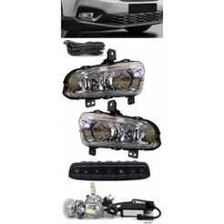 Kit Farol de Milha Fiat Strada Cabine Simples e Dupla 2020 em diante Botão Painel + Kit Lâmpada Super LED