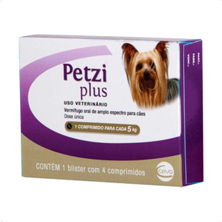 Petzi Plus 350mg Vermífugo Ceva para Cães 5Kg - 4 comprimidos em Oferta na Shopee