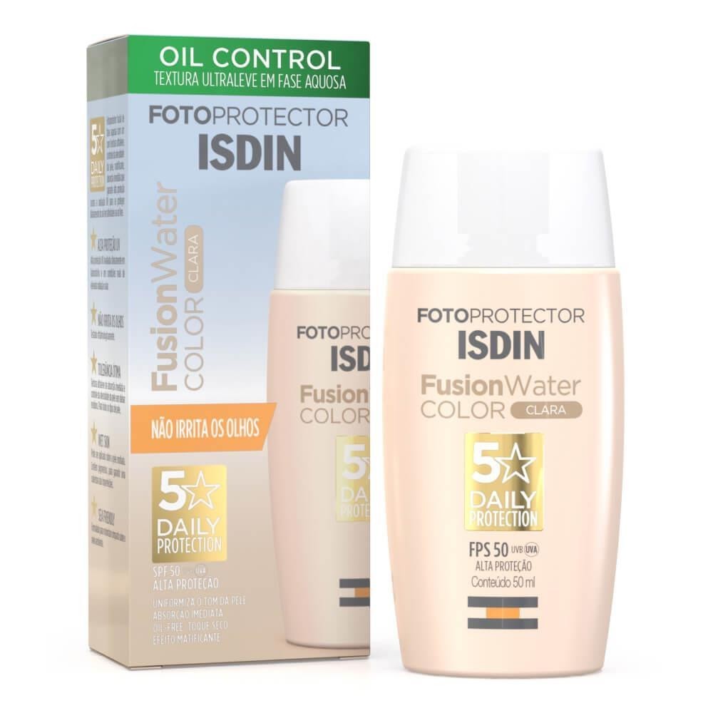 FOTOPROTETOR ISDIN PROTETOR SOLAR FACIAL FUSION WATER COLOR CLARA FPS50 COM 50ML