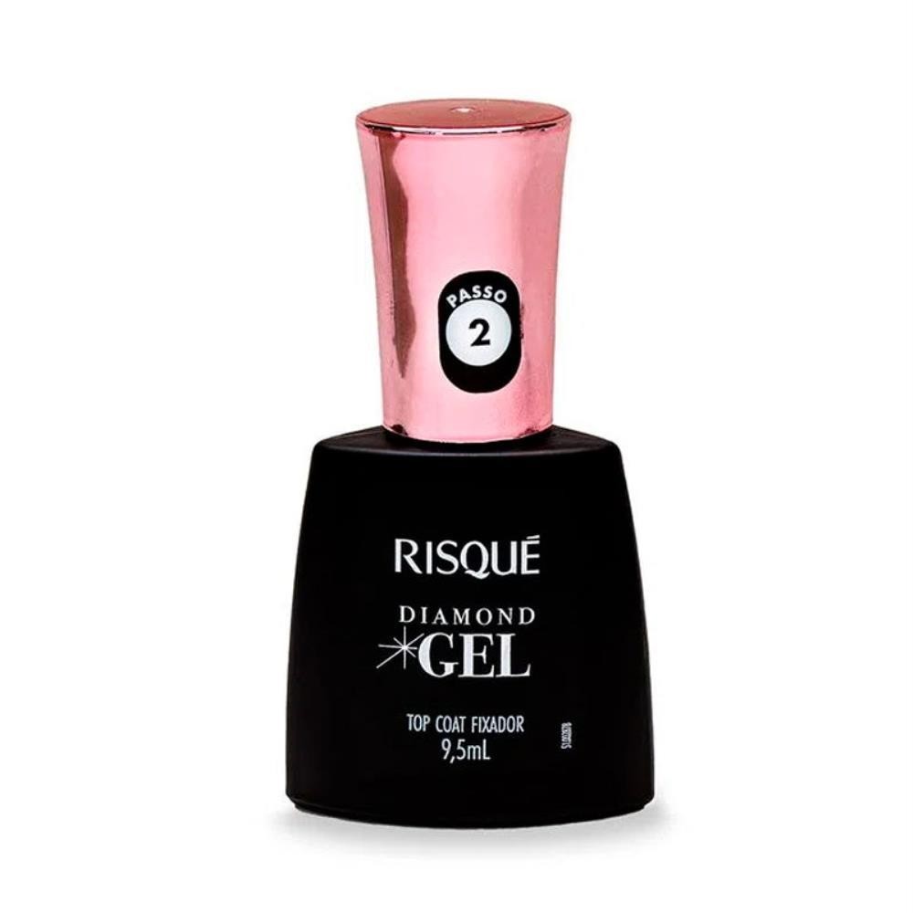 RISQUÉ ESMALTE DIAMOND GEL TOP COAT FIXADOR COM 9,5ML - Beauty