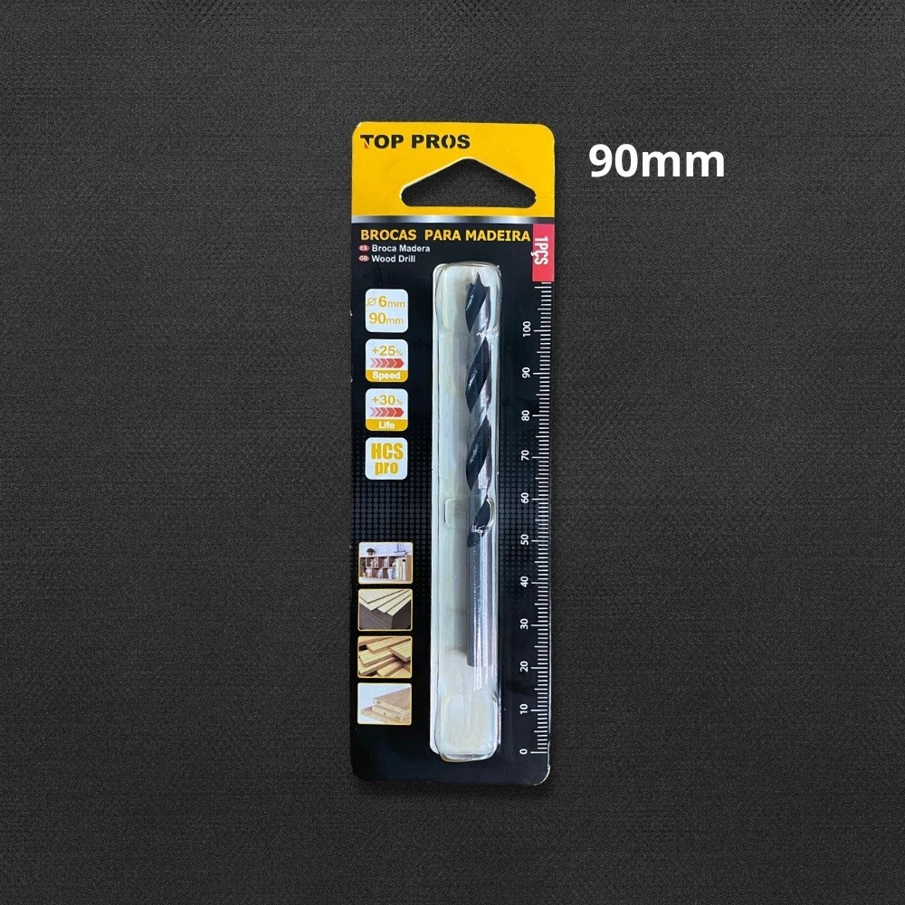 Broca Para Madeira 6mm | 90mm Alta Qualidade Resistente -