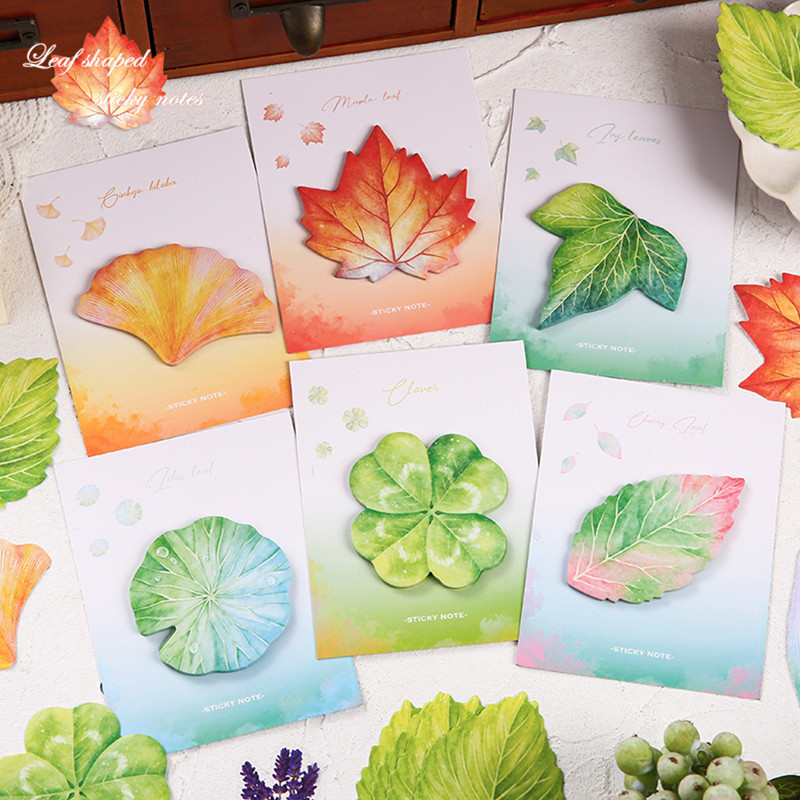 30 Folhas Simulação De Em Forma De Folha Notas Adesivas Escritório Escolar Portáteis Estilo Memo Pad em Oferta na Shopee