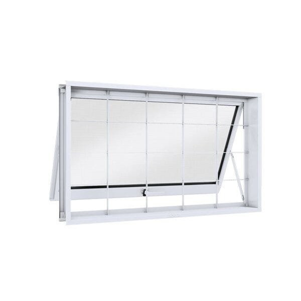 Janela de Aço Maxim-Ar 60x100cm com Grade Quadrada Facilita Lucasa  Branco - Home & Living