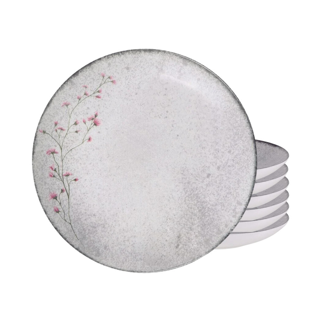 Jogo de Pratos Fundo 21cm Kit 6 Peças Em Porcelana Floralis Tramontina em Oferta na Shopee