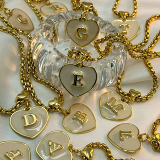 Colar Coração de letras Com Pingente Inicial do Nome Super Tendência Feminino em Oferta na Shopee