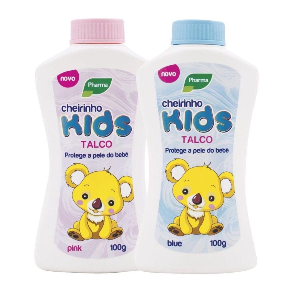 Kit 2 Talcos Bebê Cheirinho Kids (1 talco Blue + 1 Talco Pink) Pharma