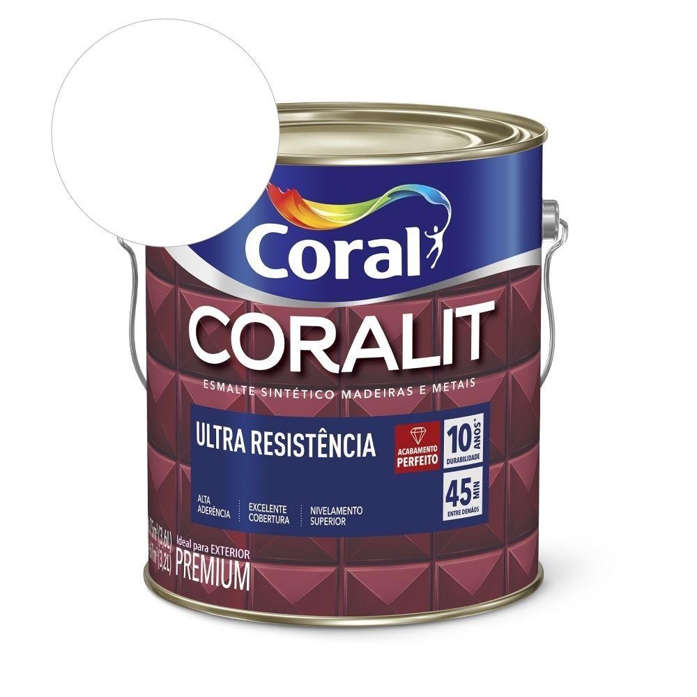 Esmalte Sintético Coralit Ultra Resistência Acetinado Branco Neve 3.6l Coral - Home & Living