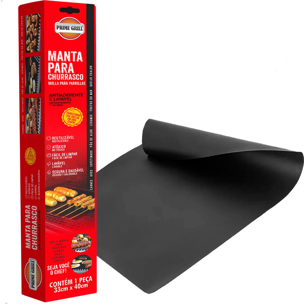 Manta Grill Para Churrasco Antiaderente Chapa Prime Grill