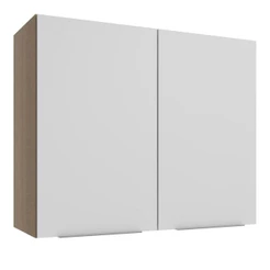 Armário Aéreo Madesa Stella 80 cm 2 Portas - Rustic/Branco