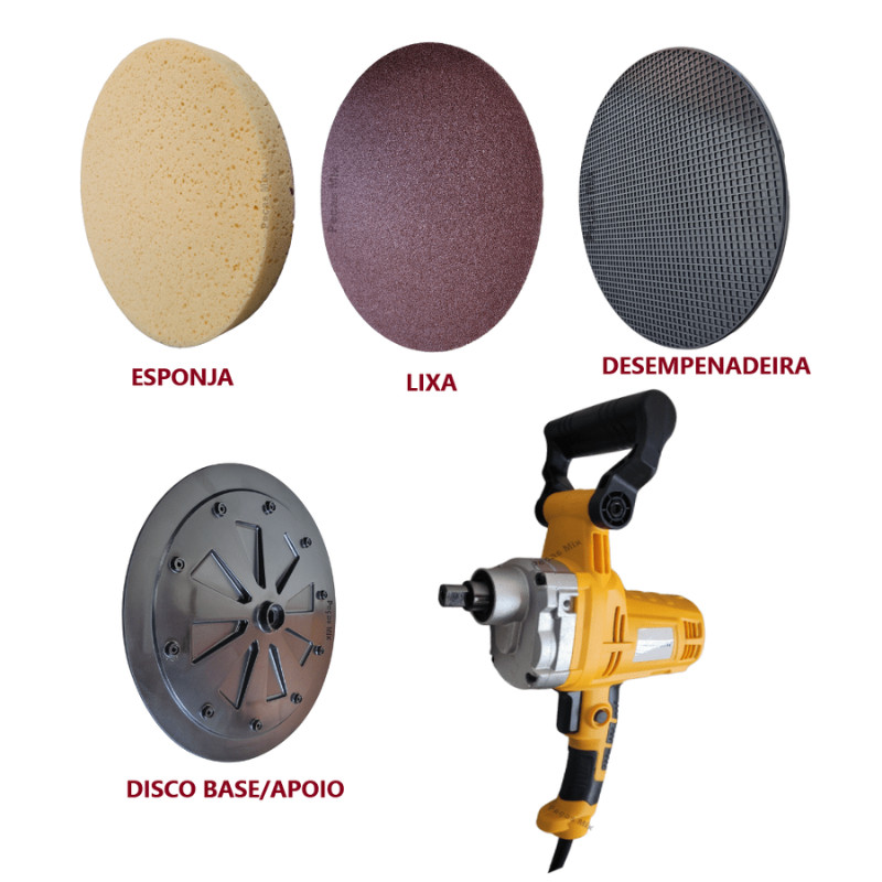 Kit Desempenadeira Elétrica MDE Para Reboco Menegotti