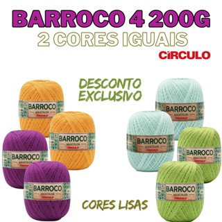 Kit de Barbante Barroco Nº 04 200g Circulo - kits com 2 cores iguais em Oferta na Shopee