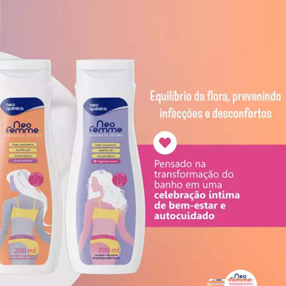 Detalhes do Kit 2 Neofemme Sabonete Liquido Intimo Floral Suave 200 ml