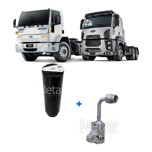 KIT Filtro Secador + Conexão Ford Cargo Com Visor E Entrada Para Pressostato
