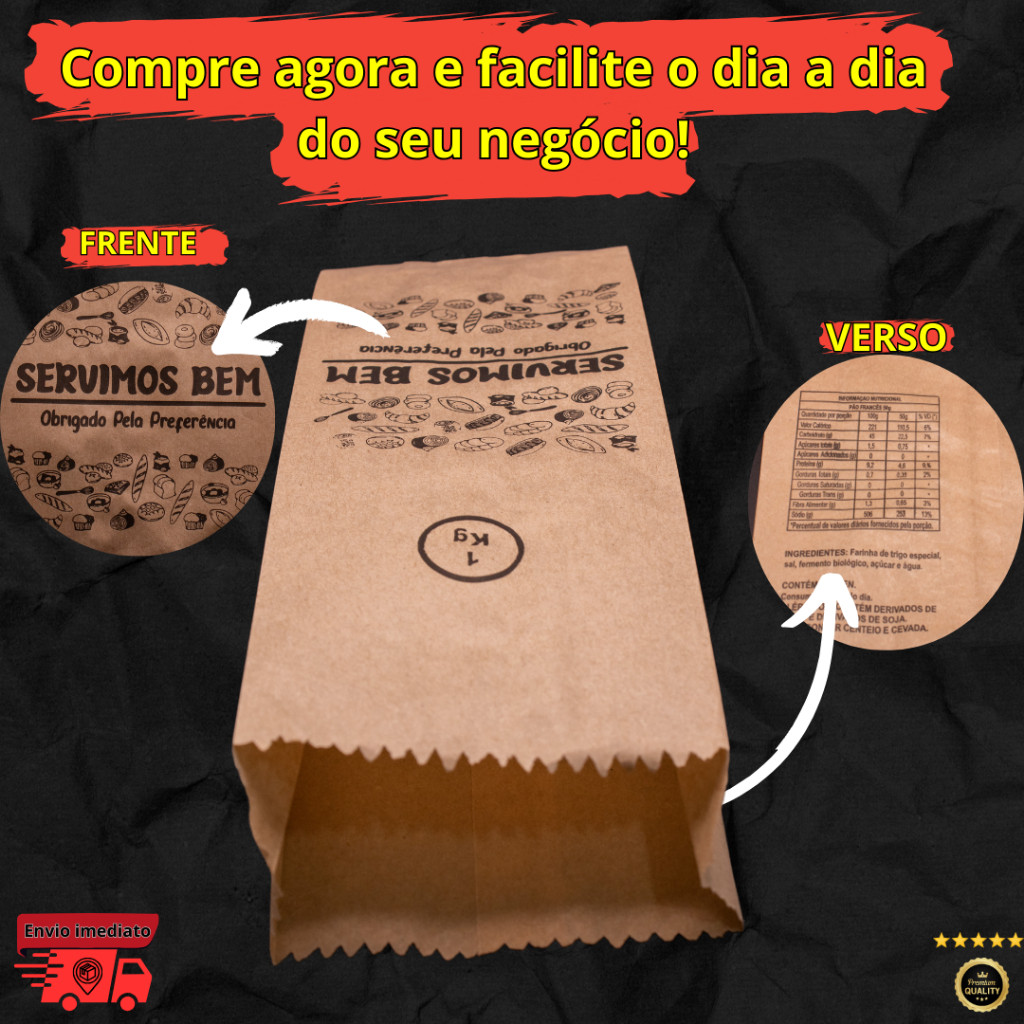 Saco para Pães - Tamanhos 1kg, 2kg, 3kg, 4kg, 5kg e 7,5kg - saco de pao em Oferta na Shopee