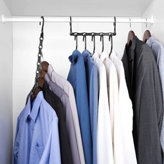 KIT com 10 Cabides Mágicos Organizador 5 Furos Multi-Dobrável em Oferta na Shopee