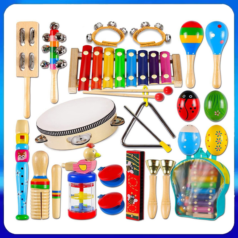 22 Peças Conjunto De Instrumentos Musicais De Percussão Infantil Brinquedos Educativos Musicais em Oferta na Shopee