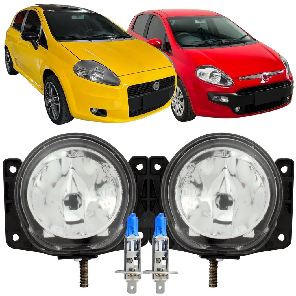 Par Farol Milha Auxiliar e Lâmpadas Fiat Punto 2007 2008 09 À 2017 lente Vidro em Oferta na Shopee