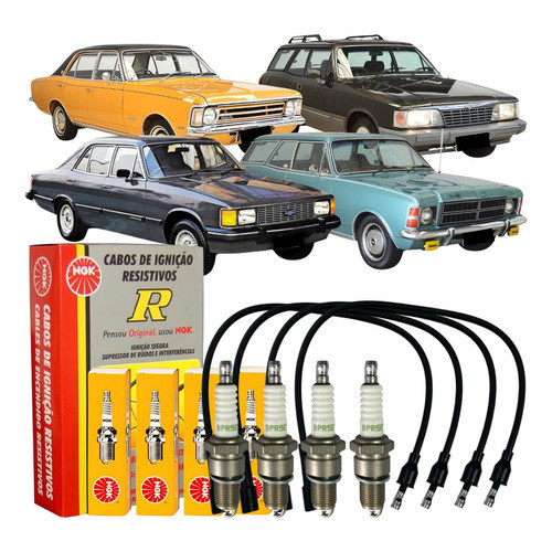 Kit Vela Cabo De Ignição Caravan Opala 1972 À 1992